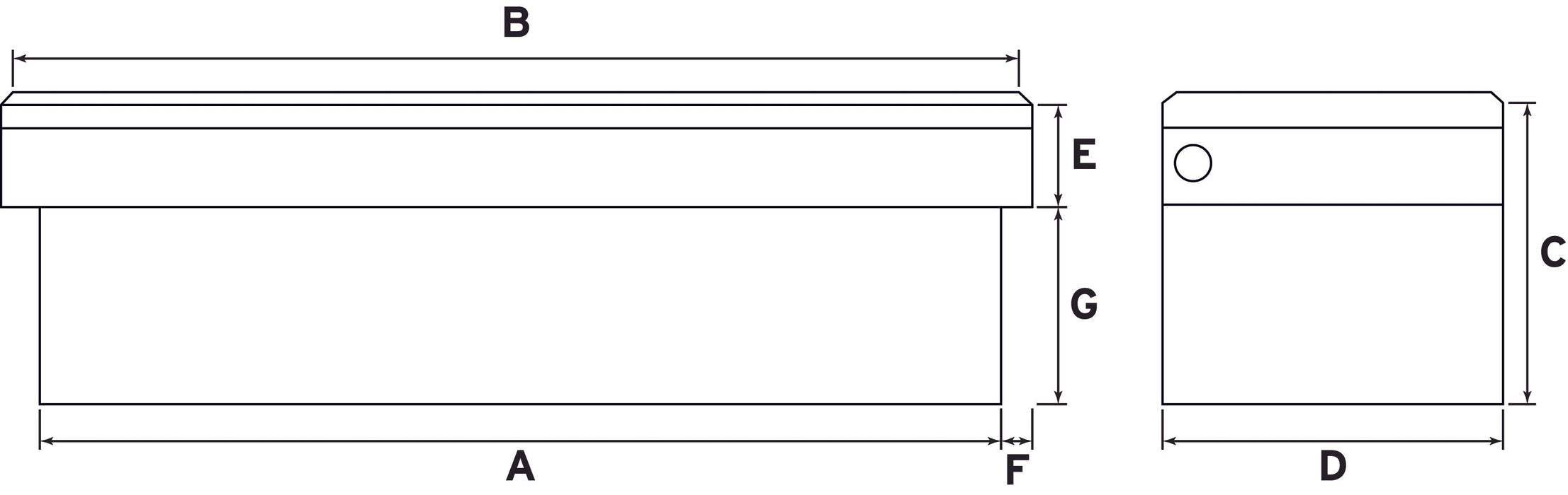 TALF568BLP - 63" ALUM BEVELED LOW PROFILE CROSSBED FULL LID