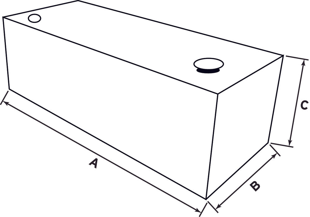 TALRST98BK - 98 GAL ALUM RECTANGULAR TANK BLACK